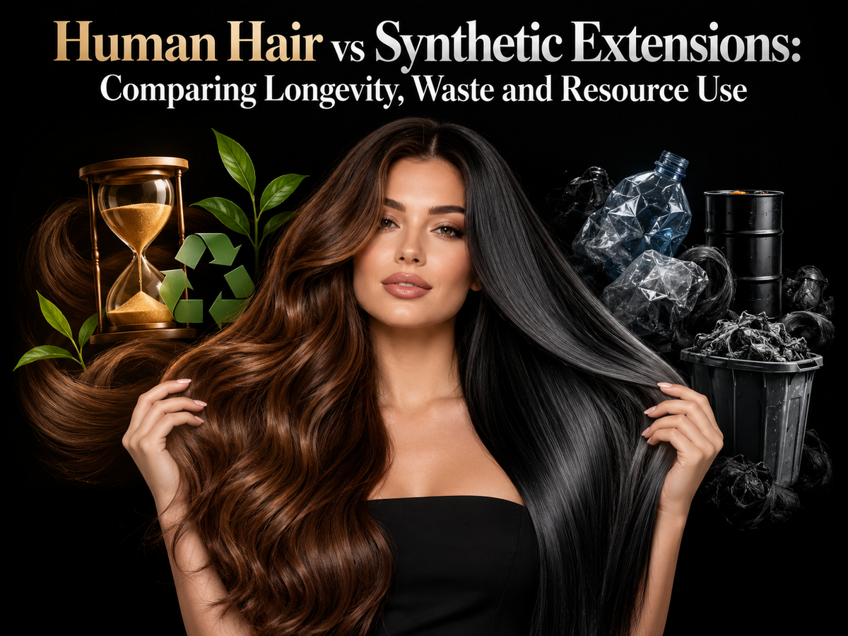 Human Hair vs Synthetic Extensions: Comparing Longevity, Waste and Resource Use