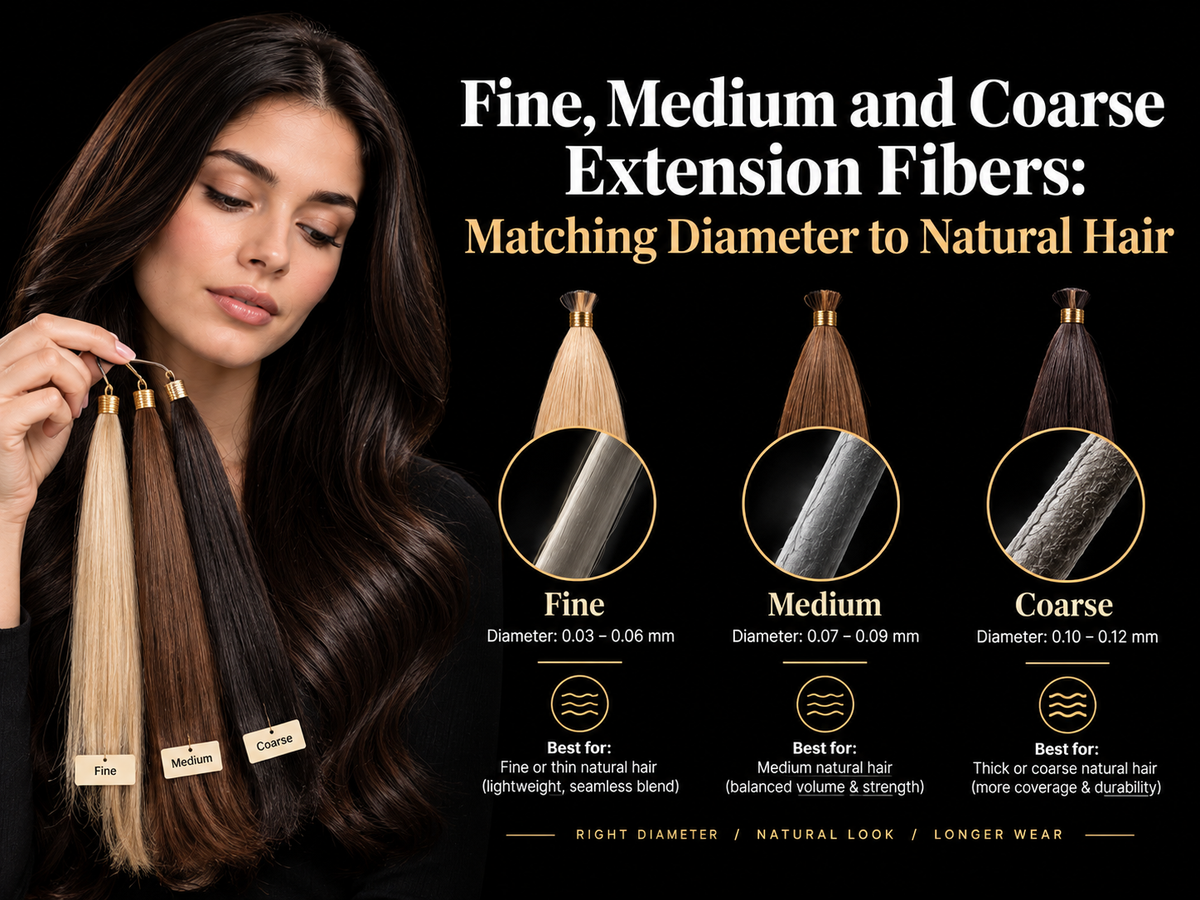 Fine, Medium and Coarse Extension Fibers: Matching Diameter to Natural Hair