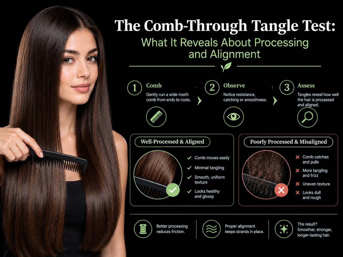 The Comb-Through Tangle Test: What It Reveals About Processing and Alignment