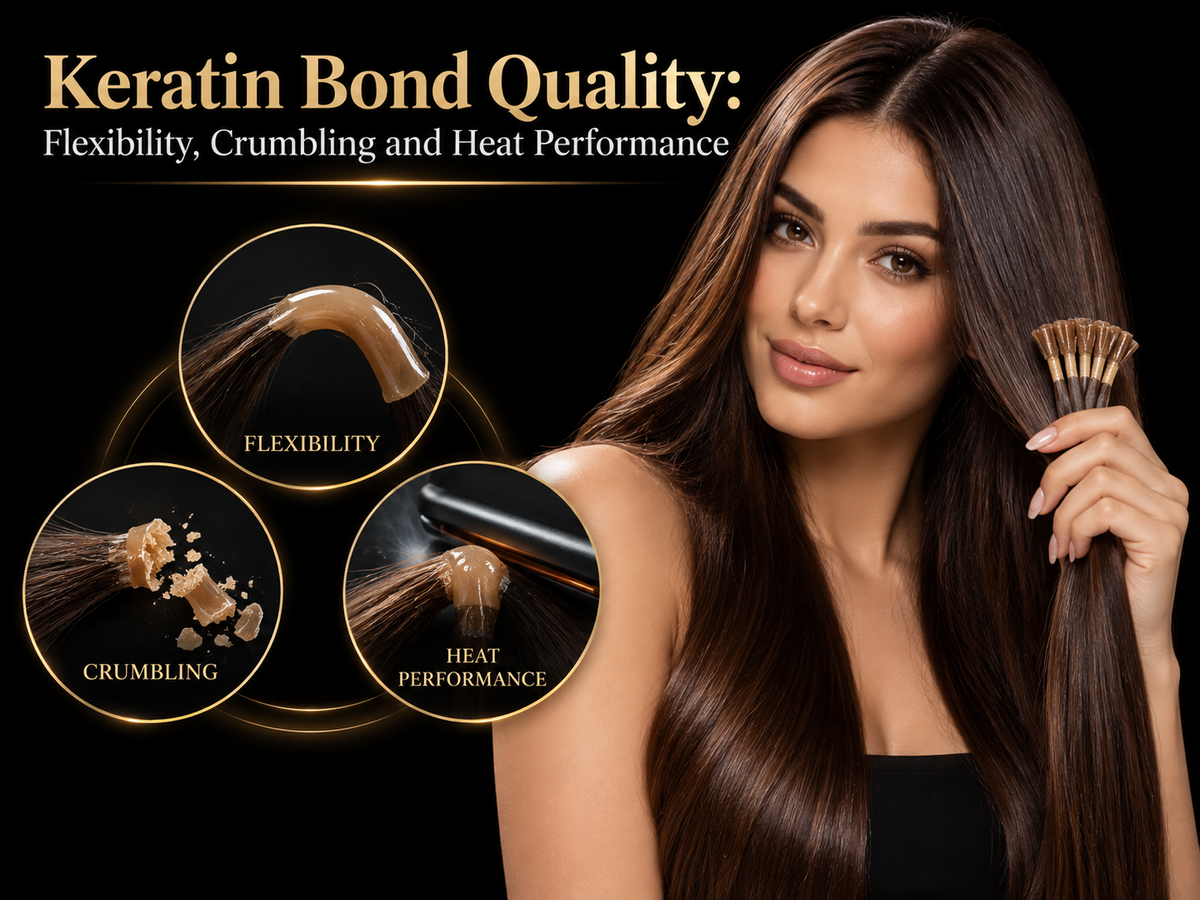 Keratin Bond Quality: Flexibility, Crumbling and Heat Performance