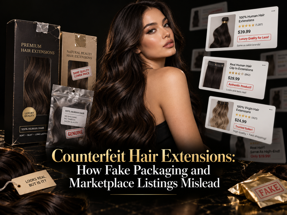 Counterfeit Hair Extensions: How Fake Packaging and Marketplace Listings Mislead