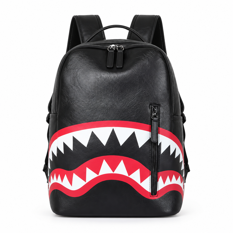 Black Shark Mouth Graphic Everyday Backpack-3