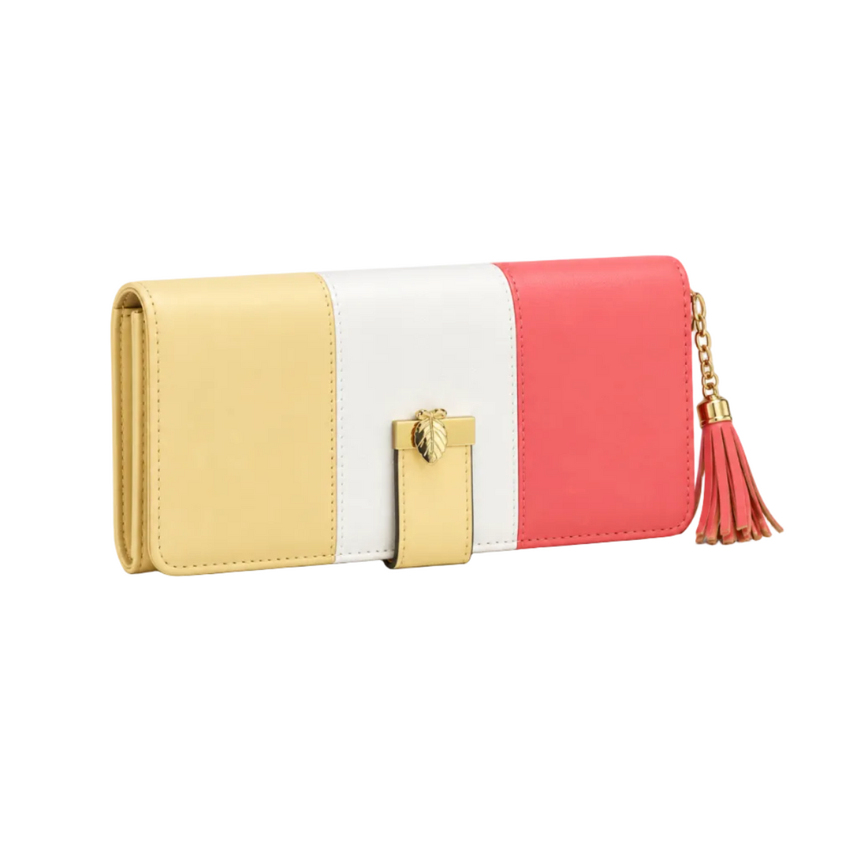 Pastel Colour Block Wallet With Tassel