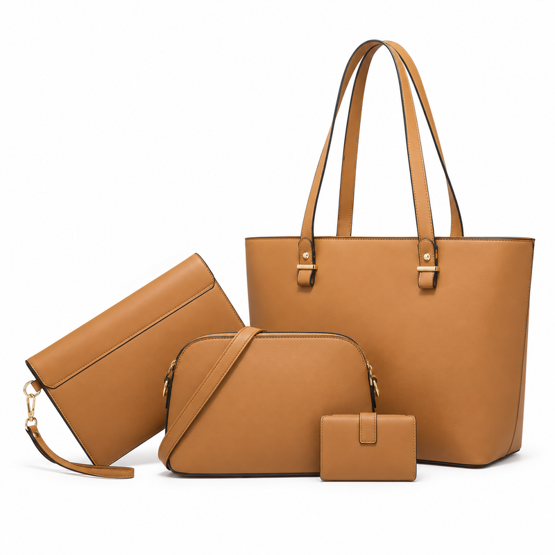 Elegant Camel Four Piece Handbag Set-2