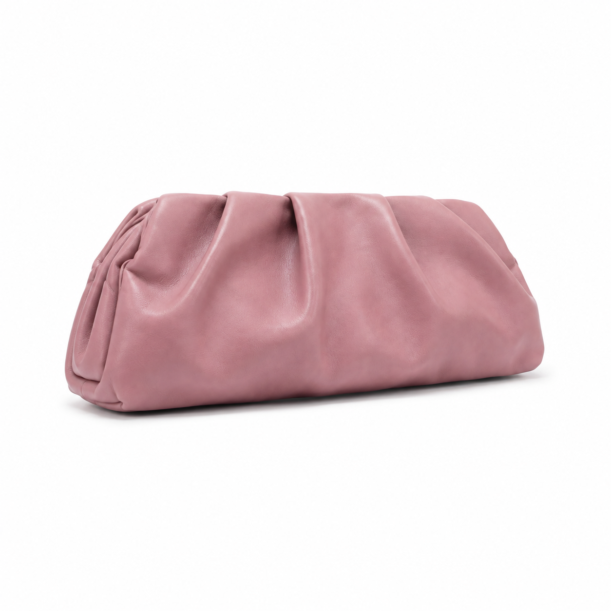 Blush Pink Ruched Cloud Clutch Bag-4
