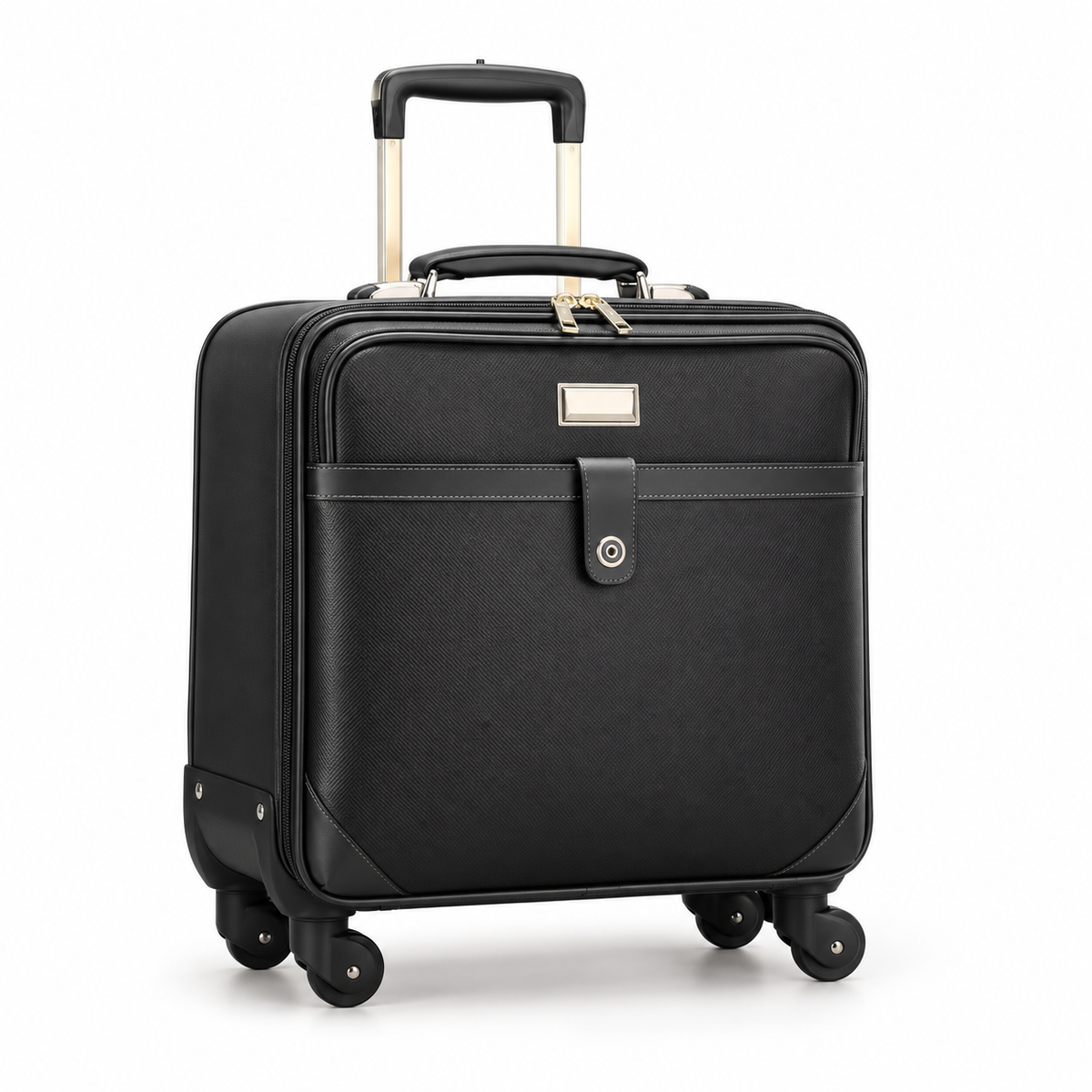 Black Business Trolley Bag With Wheels-1