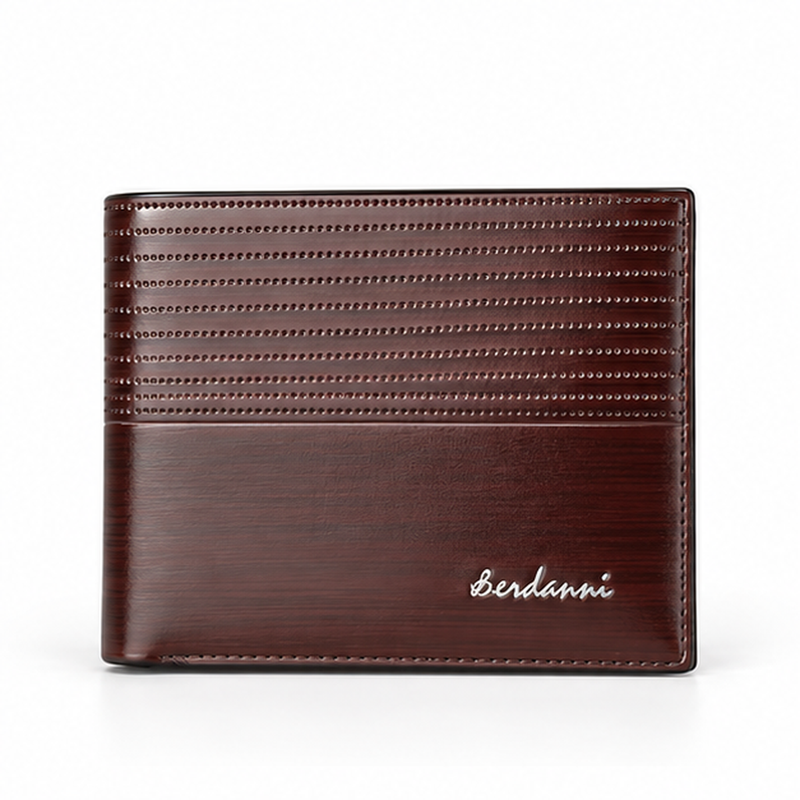 Premium Brown Textured Leather Bifold Wallet-4