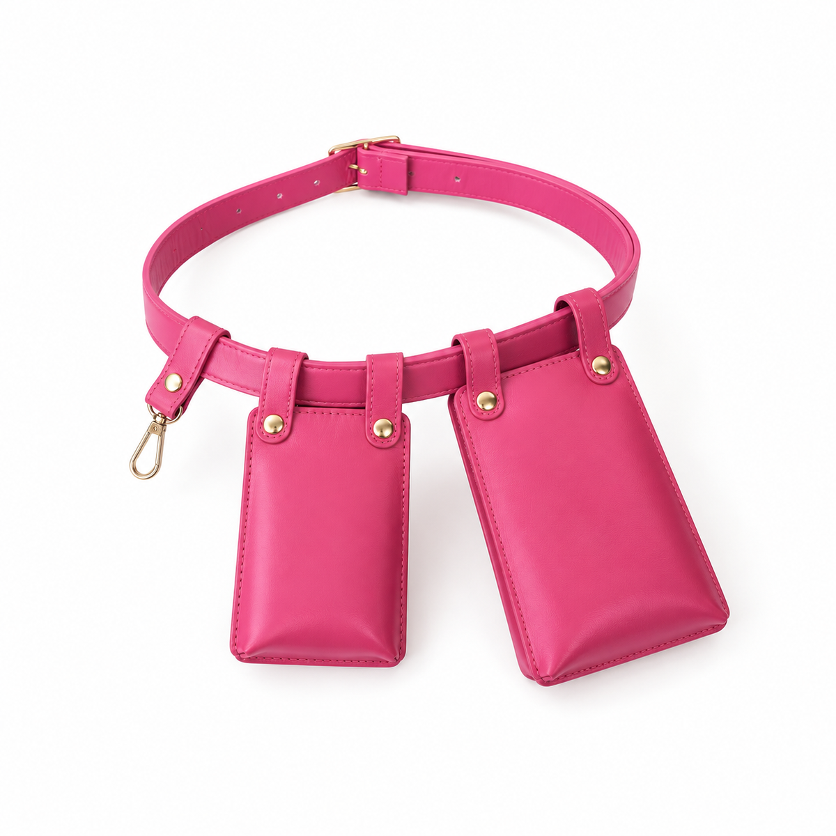 Pink Adjustable Belt Double Pouch Set-2