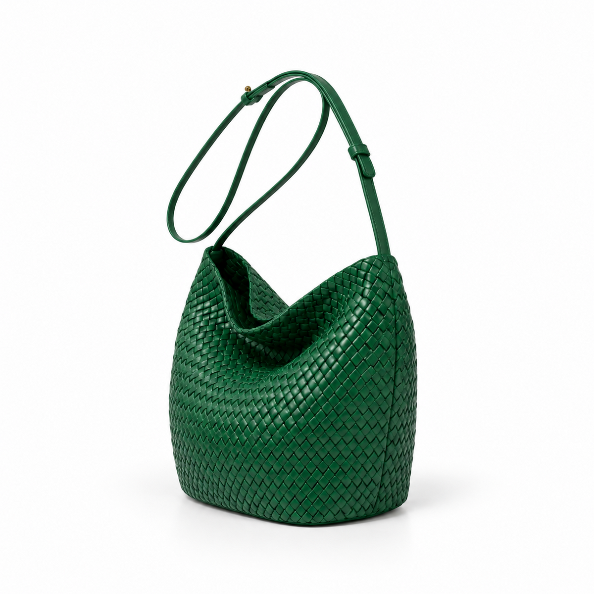 Emerald Woven Slouchy Shoulder Hobo Bag-2