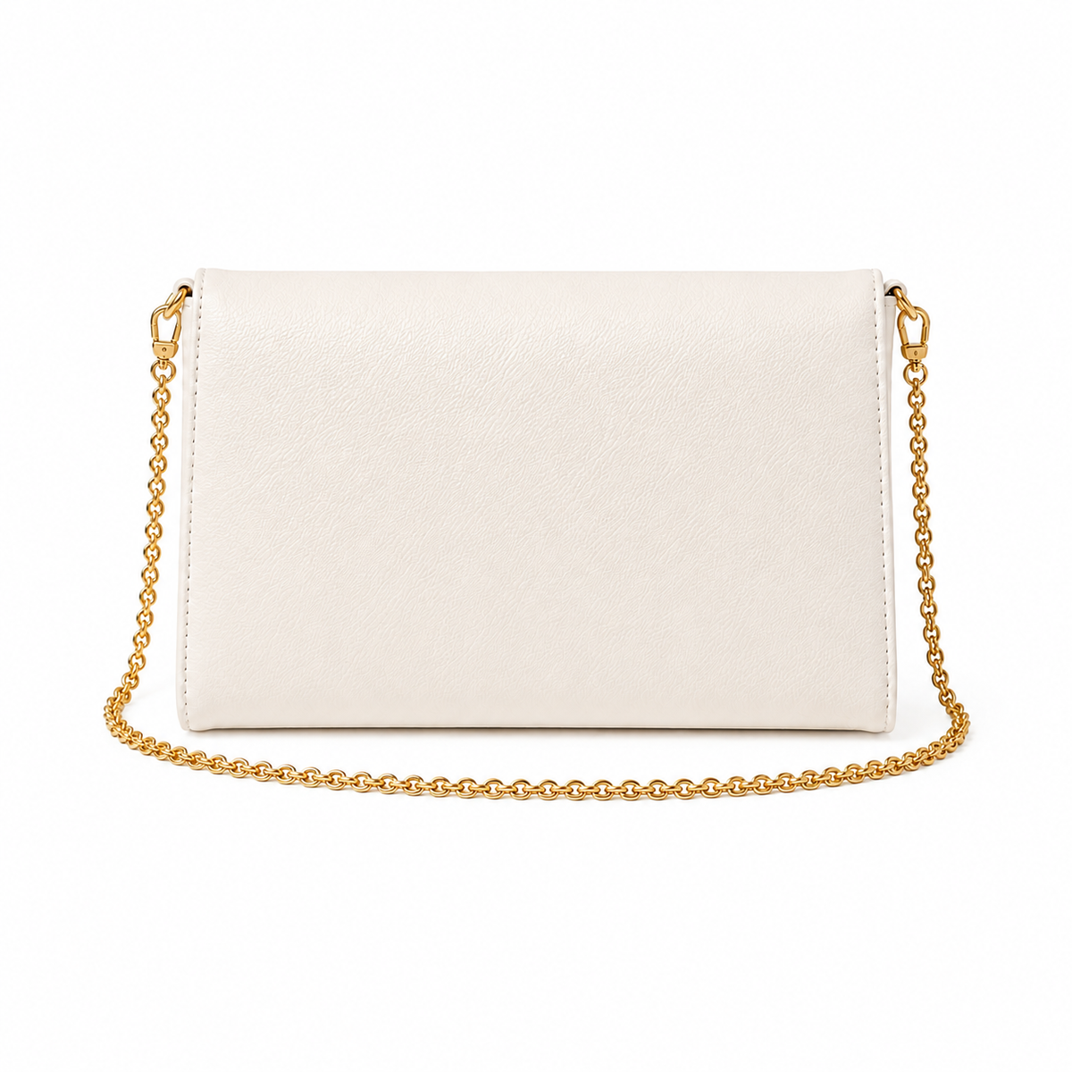 White Mosaic Textured Leather Clutch Bag-4