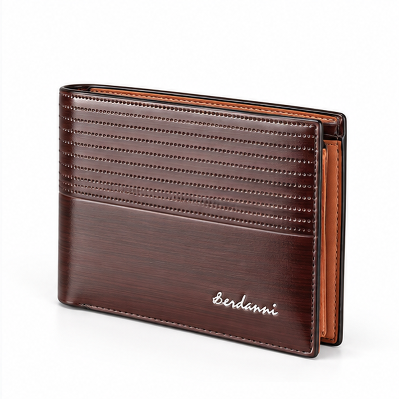 Premium Brown Textured Leather Bifold Wallet-3