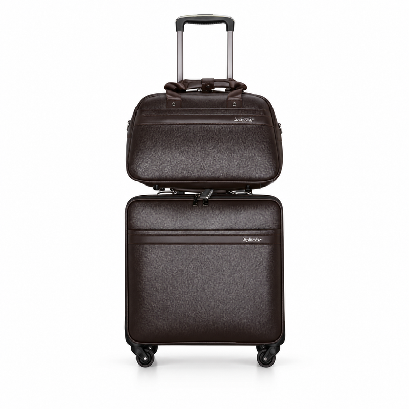 Dark Brown Trolley Suitcase Travel Set-4