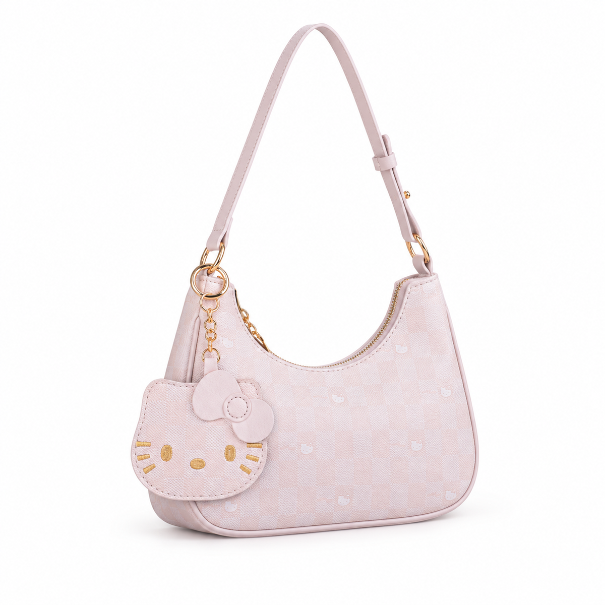 Blush Pink Vegan Leather Shoulder Bag-1