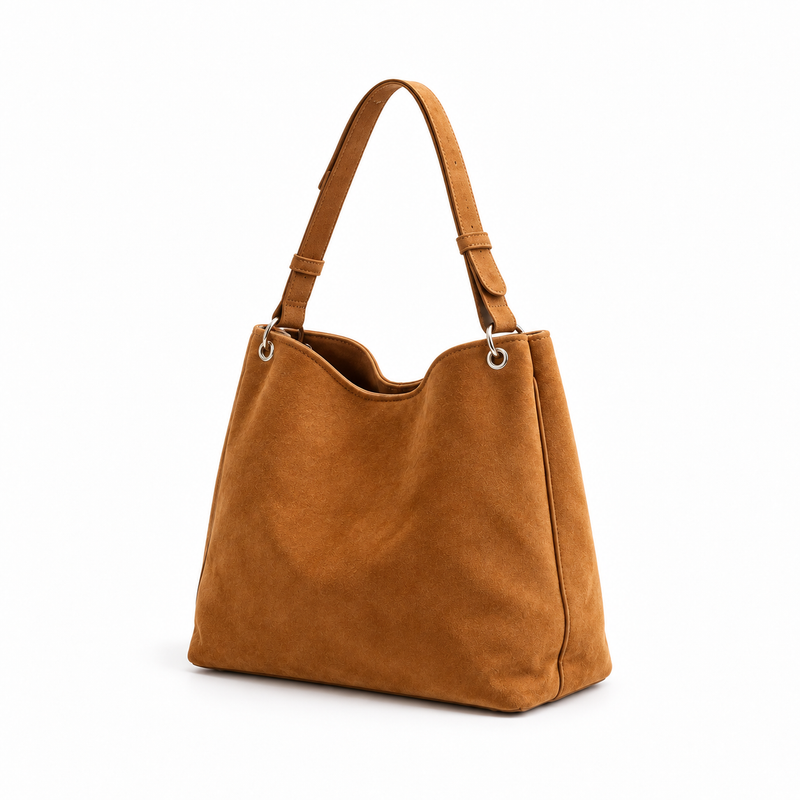 Vintage Suede Shoulder Tote Handbag Bag-3