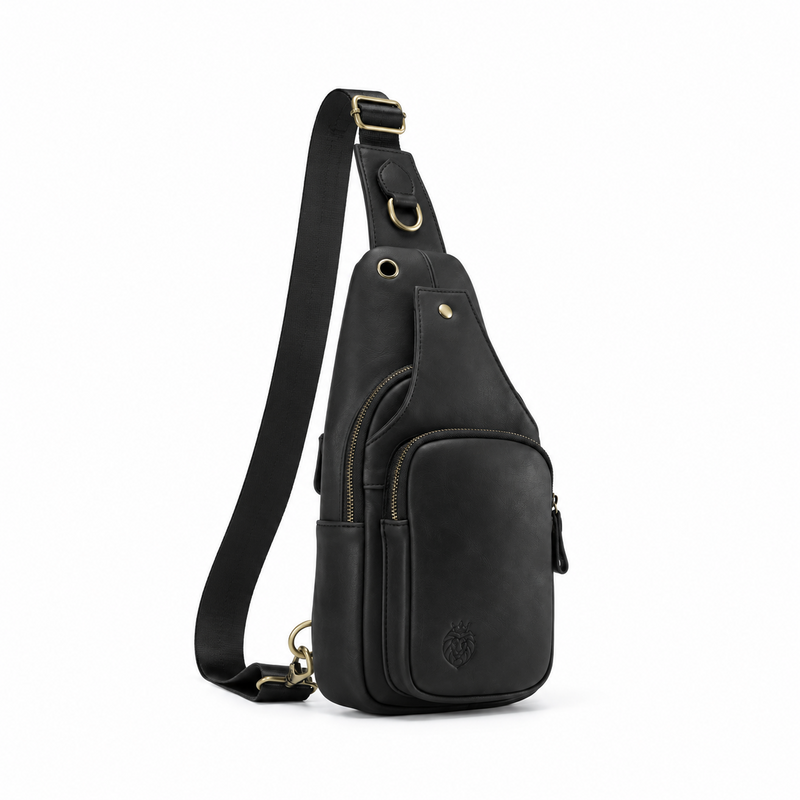 Vintage Black Adjustable Crossbody Sling Bag-1
