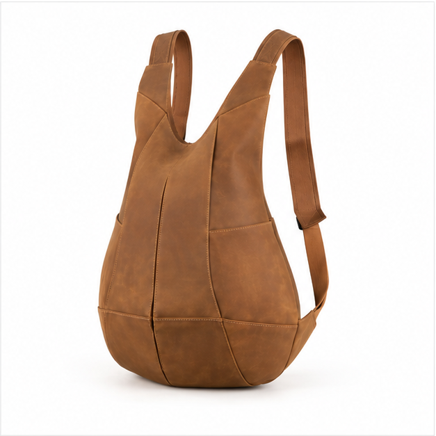 Brown Leather Sling Backpack Everyday Carry-3