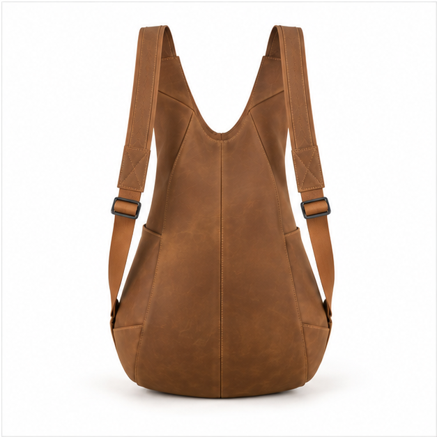 Brown Leather Sling Backpack Everyday Carry-2