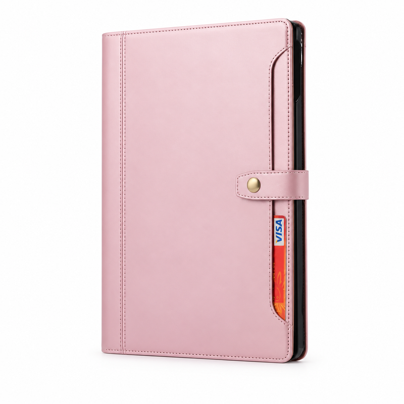 Blush Pink Snap Closure Tablet Folio-3