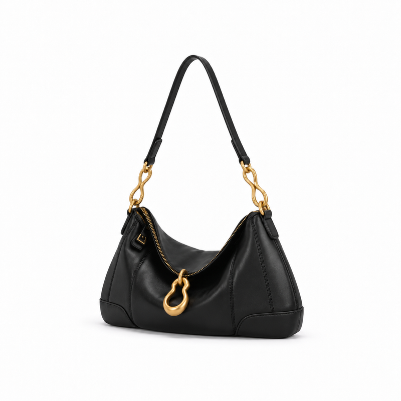 Elegant Black Hobo Shoulder Handbag Design-2