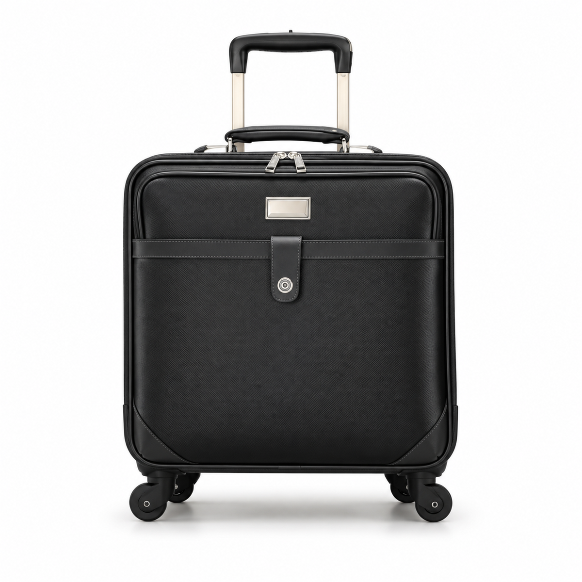 Black Business Trolley Bag With Wheels-4