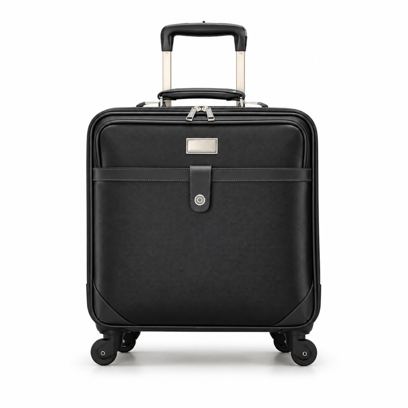 Black Business Trolley Bag With Wheels-4