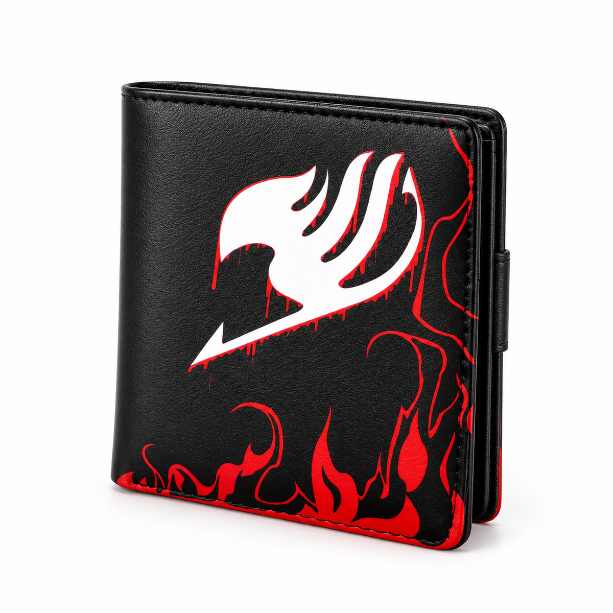 Black Bifold Wallet With Flame Design-3