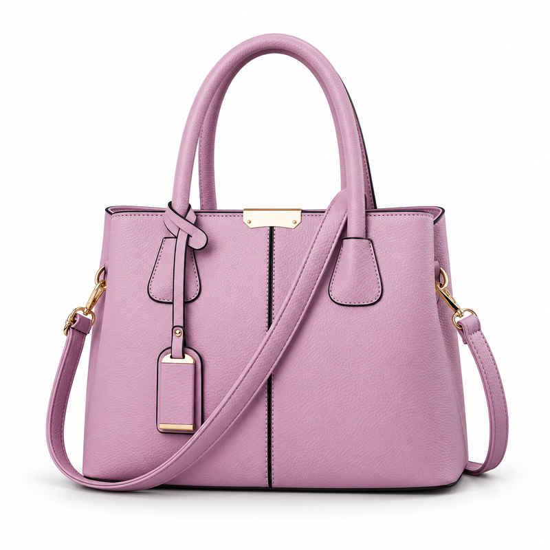 Elegant Lilac Textured Tote Shoulder Bag-4
