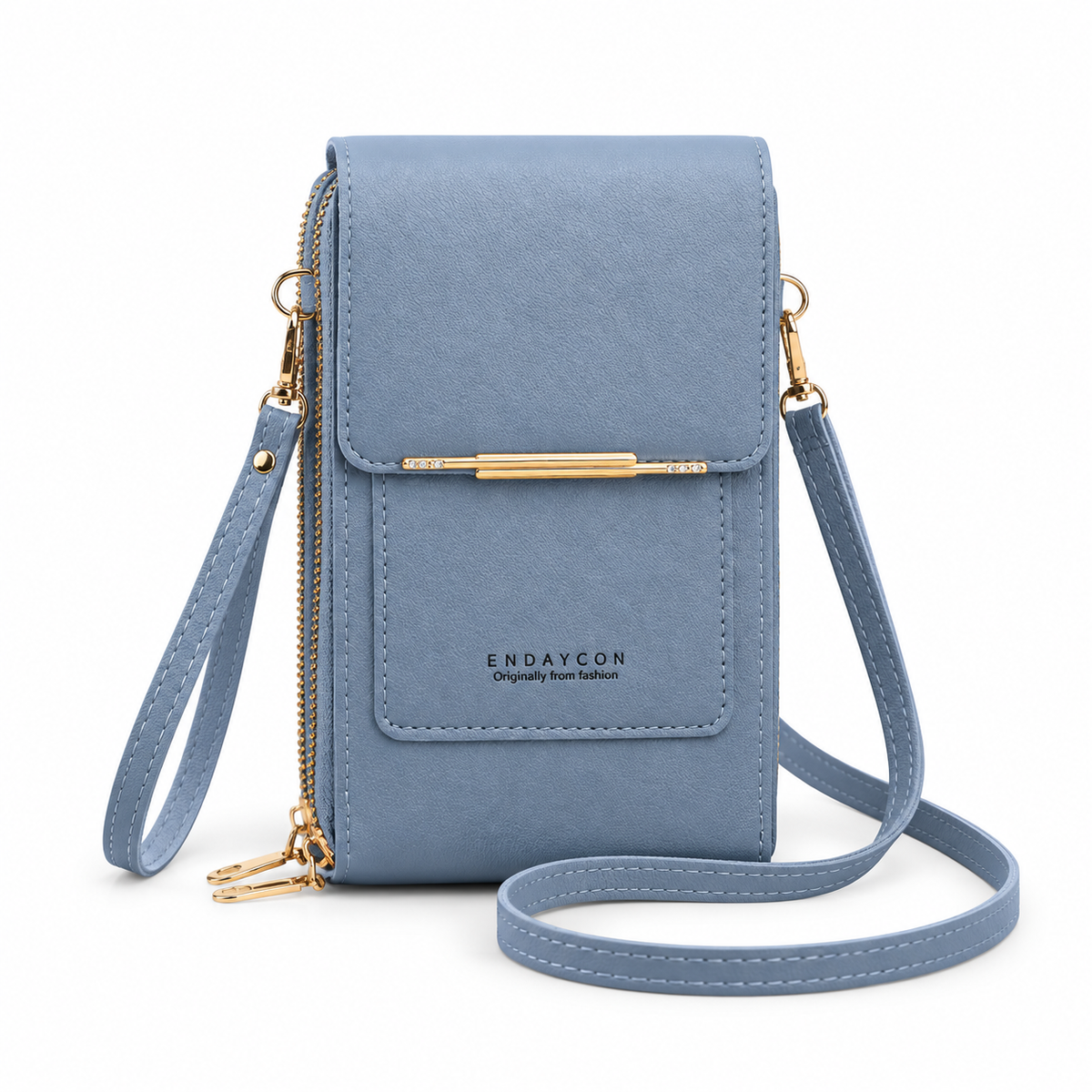 Blue Grey Compact Crossbody Phone Bag-2