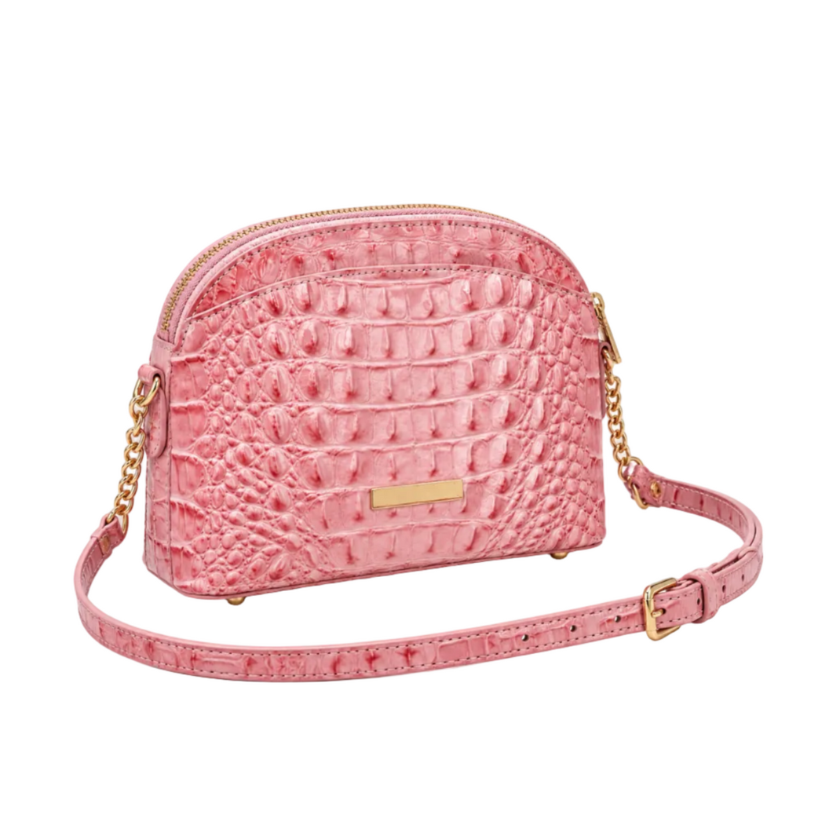 Pink Crocodile Embossed Crossbody Shoulder Bag-1