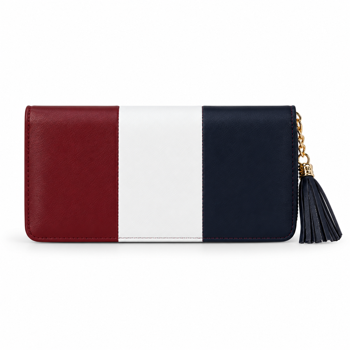 Elegant Tricolor Tassel Wallet With Charm