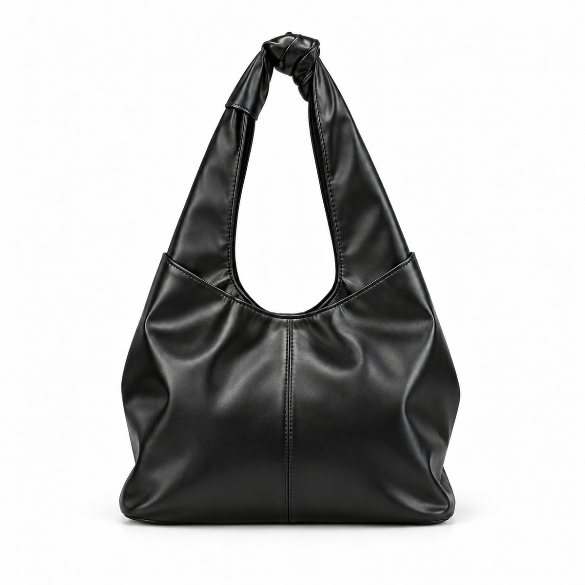 Sleek Bow Detail Black Shoulder Bag-2