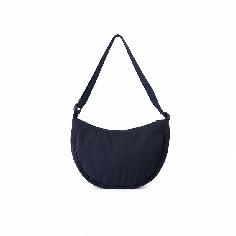 Navy Blue Crescent Crossbody Shoulder Bag-4