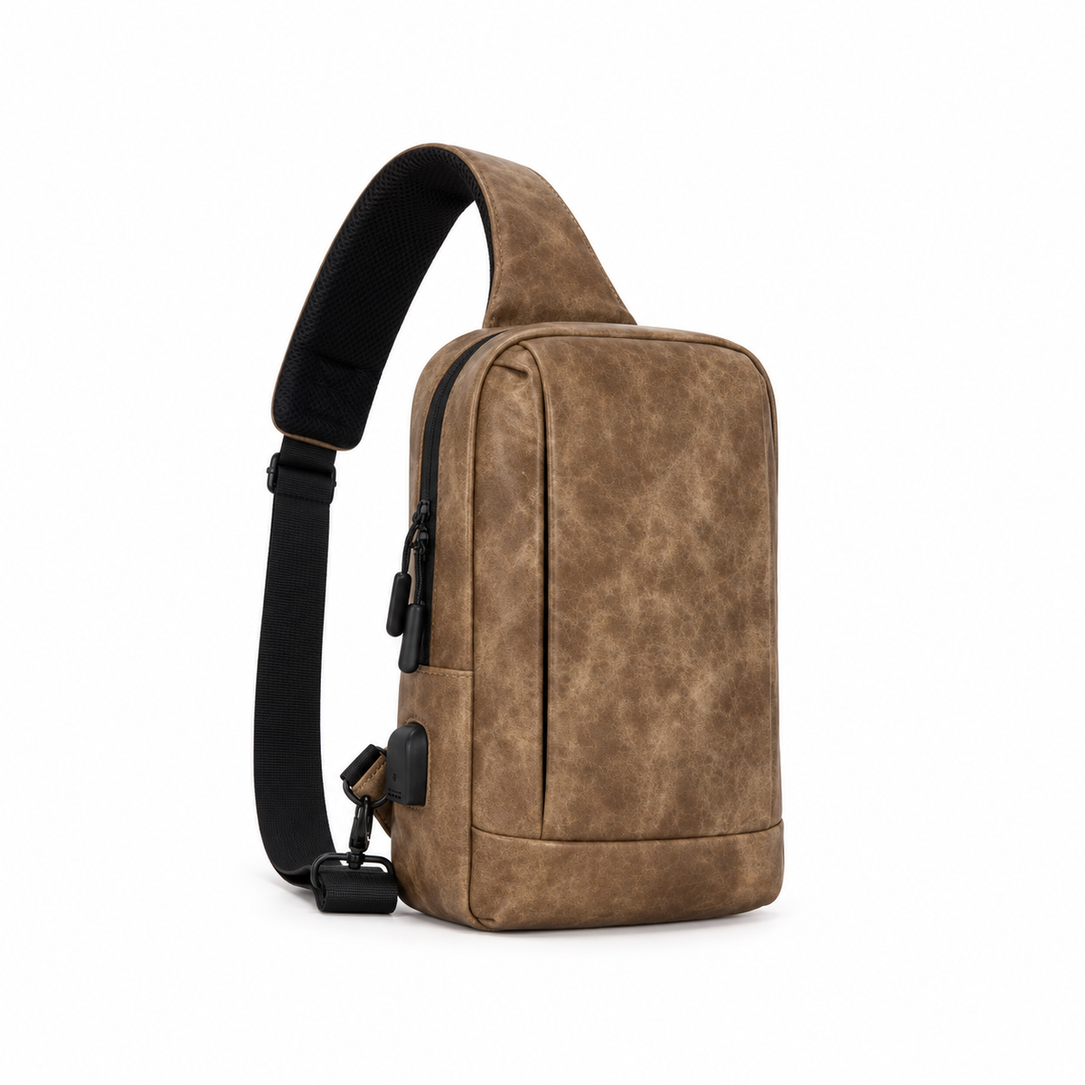 Khaki Vintage Style Crossbody Sling Bag-1