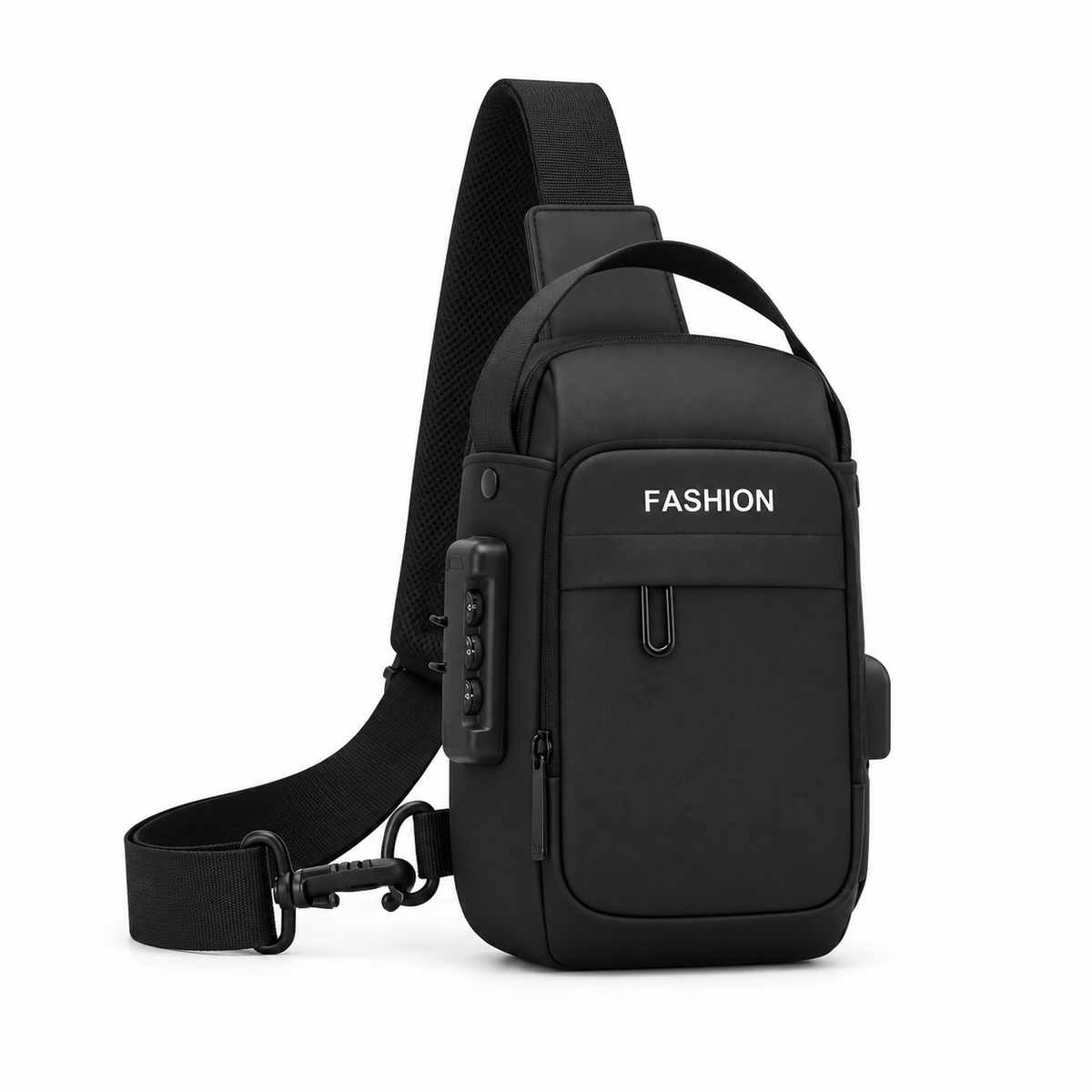 Black Compact Crossbody Sling Travel Bag-1