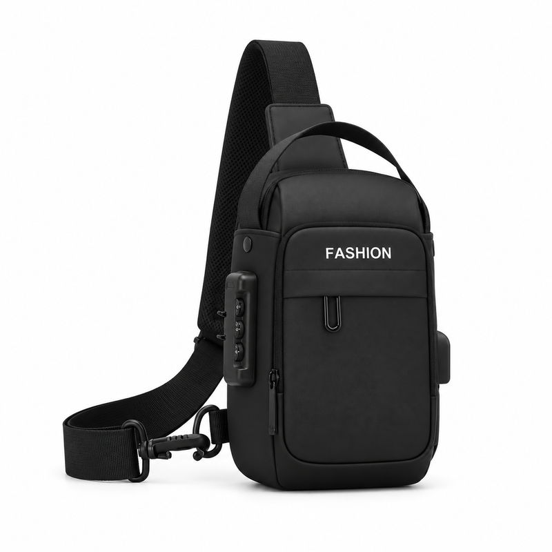Black Compact Crossbody Sling Travel Bag-1