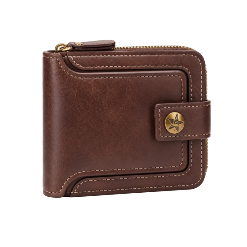 Vintage Brown Wallet With Star Closure-1