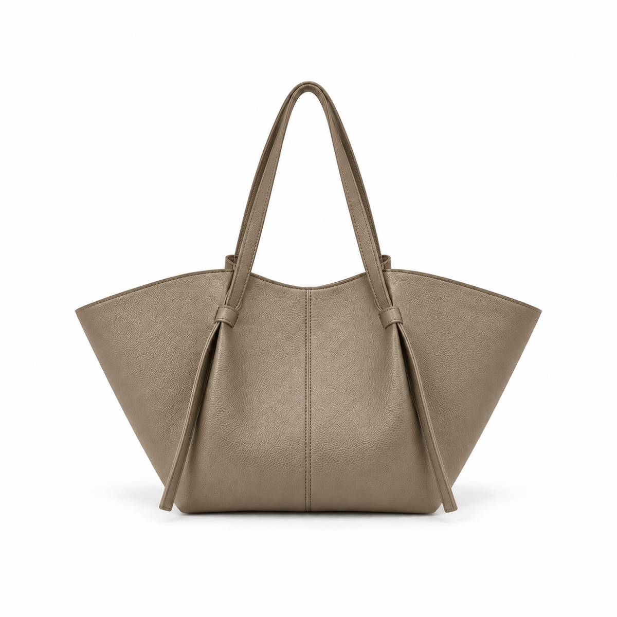 Khaki Textured Winged Everyday Tote Bag-2