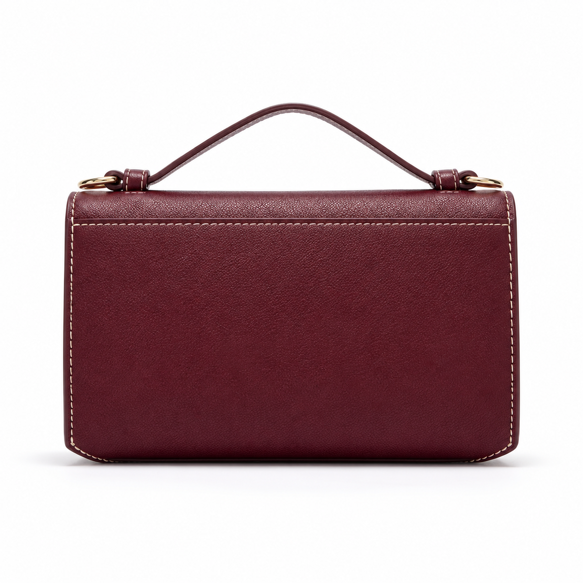 Burgundy Embossed Leather Evening Clutch Bag-3