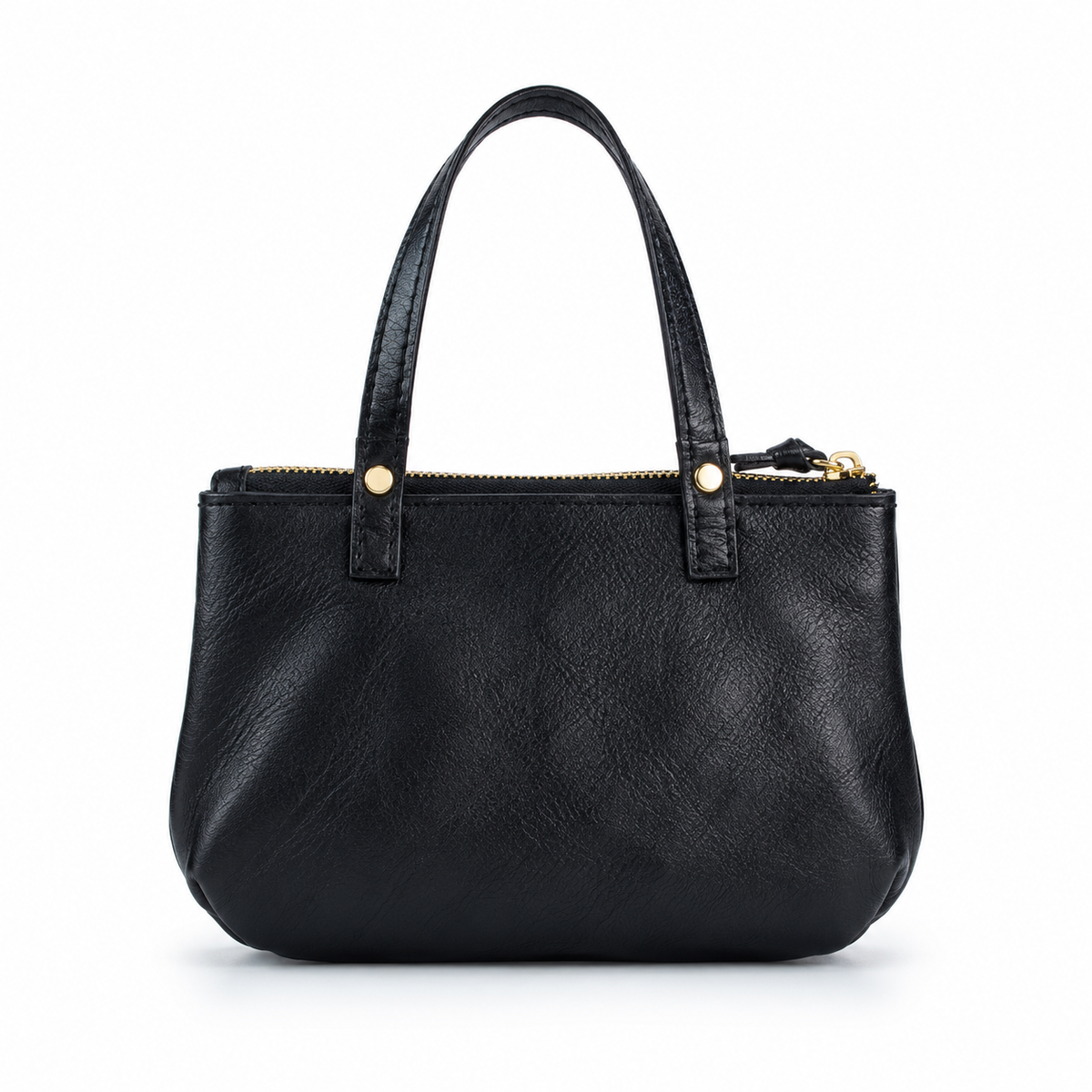 Black Textured Clutch Bag With Gold Clasp-3