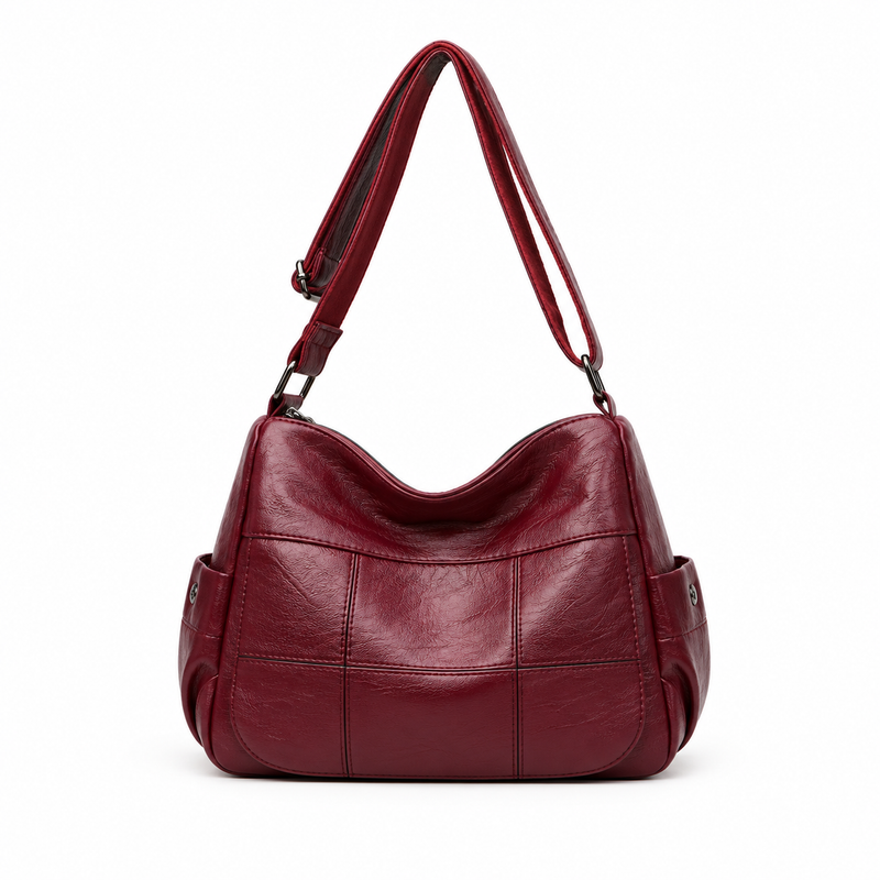 Elegant Burgundy Multi Pocket Crossbody Bag-2