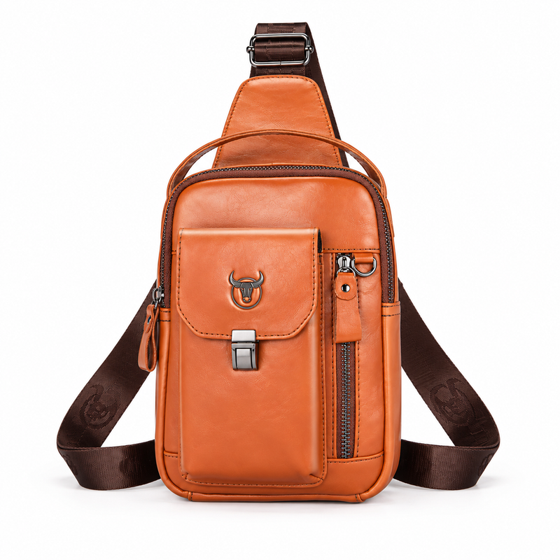 Classic Cognac Brown Everyday Sling Bag-4