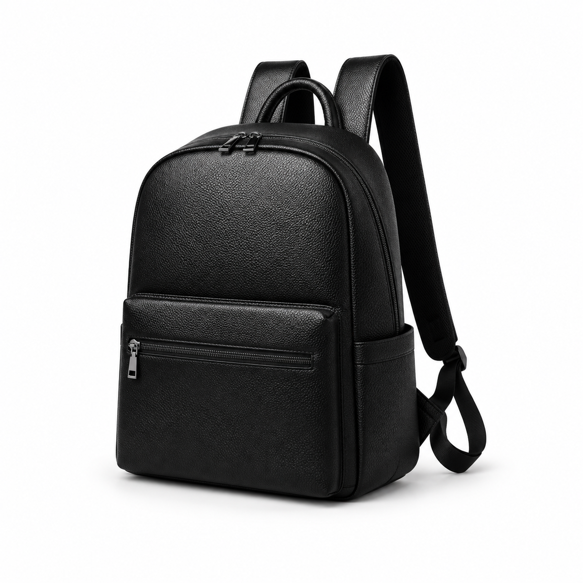 Classic Black Textured Everyday Travel Backpack-3