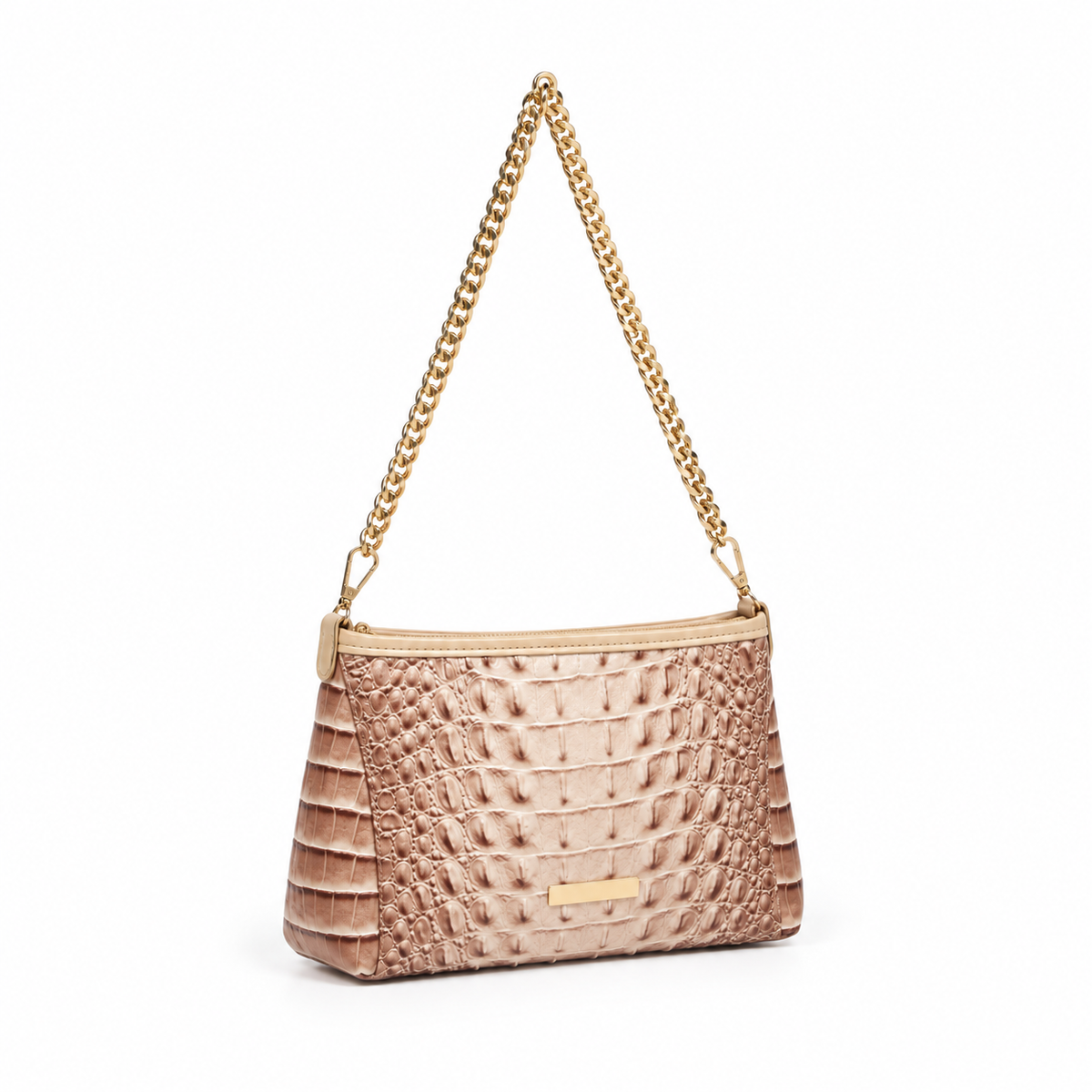 Ivory Crocodile Chain Shoulder Handbag-1