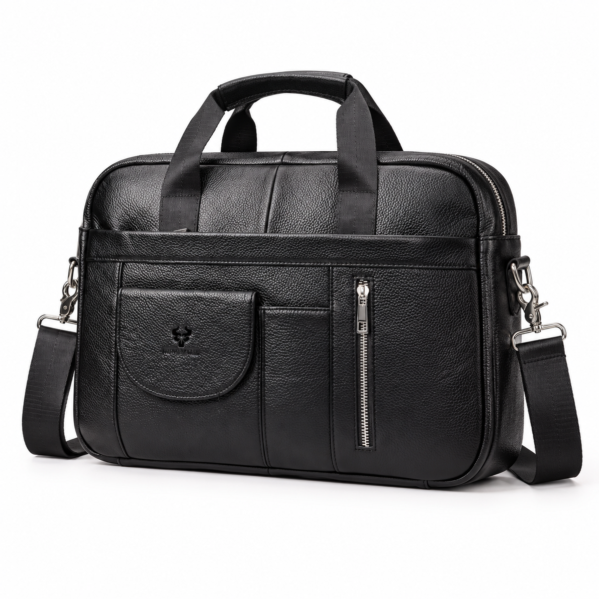 Classic Black Leather Briefcase For Professionals-3
