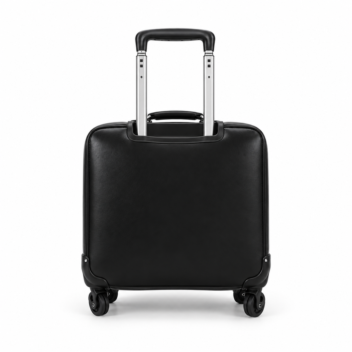 Black Leather Look Rolling Business Suitcase-2
