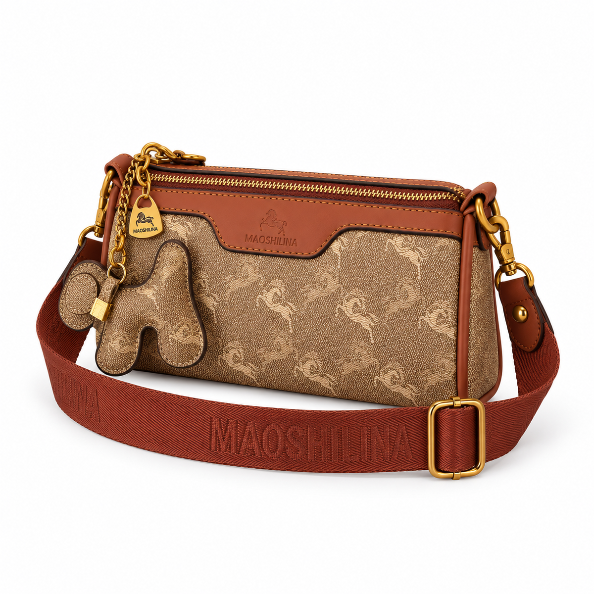 Vintage Monogram Crossbody Shoulder Bag-3