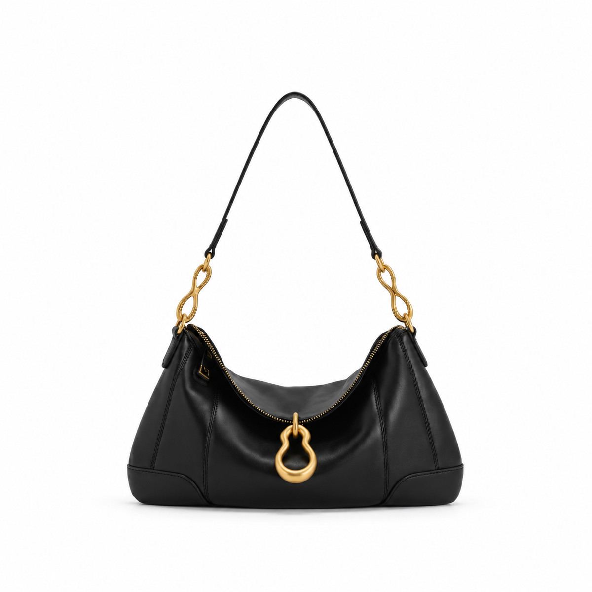 Elegant Black Hobo Shoulder Handbag Design-4