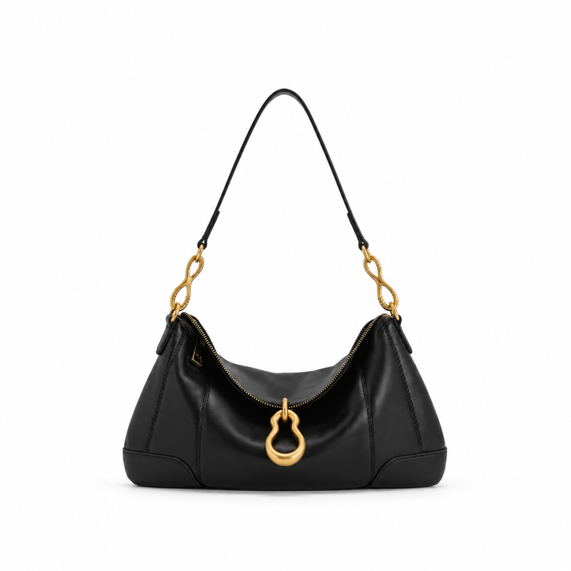 Elegant Black Hobo Shoulder Handbag Design-4