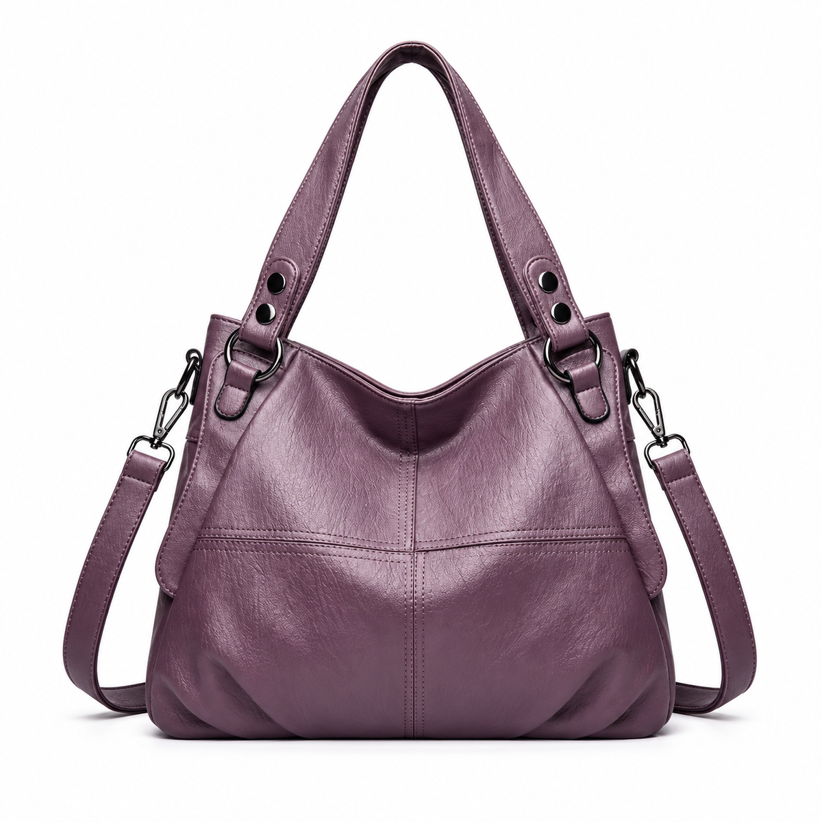 Elegant Purple Hobo Bag With Strap-4