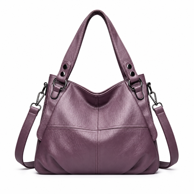 Elegant Purple Hobo Bag With Strap-4
